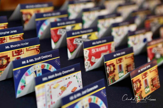 Board Games Themed Seating Cards with Custom Game Images