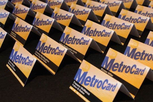 Metro Card Place Cards for NYC Themed B'nai Mitzvah