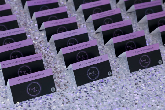 Custom Logo Place Cards for Galaxy Themed Bat Mitzvah