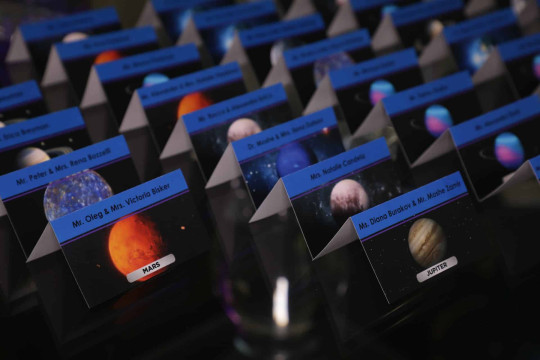 Planet Themed Place Cards for Galaxy Bat Mitzvah