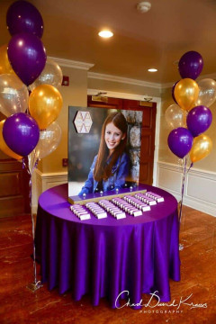 Bat Mitzvah Seating Card Display with Blowup Photo & Logo Place Cards
