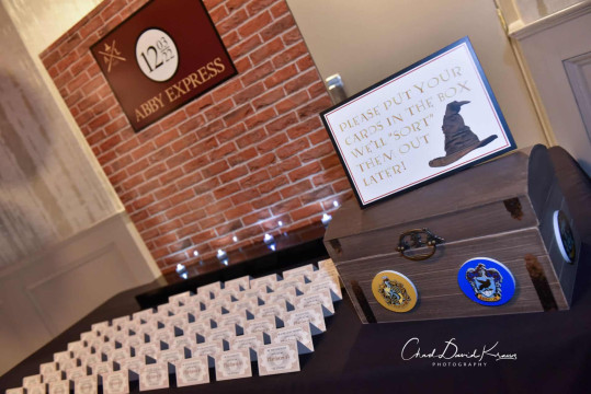 Hogwarts Express Seating Card Display with Ticket Place Cards for Harry Potter Themed Bat Mitzvah
