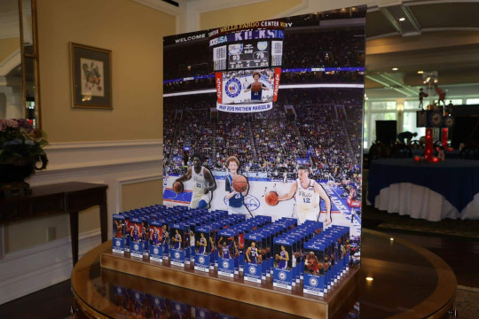 Philadelphia Sixers Stadium Seating Card Display with Custom Ticket Place Cards