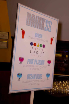 Custom Drink Sign with Fun Mocktails for Bat Mitzvah