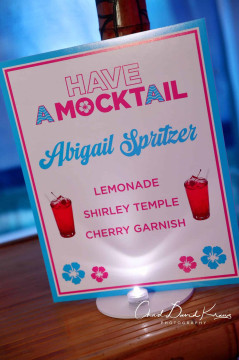 Custom Beach Themed Mocktail Sign for Tropical Themed Bat Mitzvah