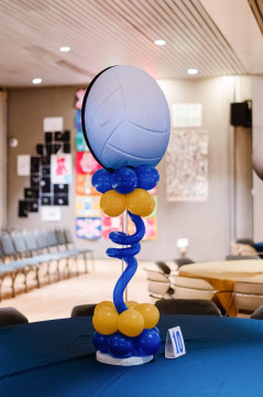 Volleyball Cutout Centerpiece with Balloon Base