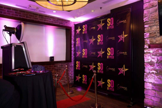 Custom Step & Repeat Photo Booth Background for Neon Themed Bat Mitzvah