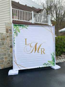 Beautiful Custom Vinyl Backdrop with Logo for Outdoor Party Decor