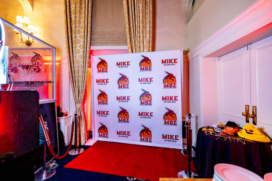 Basketball Themed Step & Repeat with Red Carpet for Bar Mitzvah Photo Booth