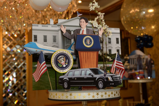 Presidents Themed Diorama Centerpiece with White House Background