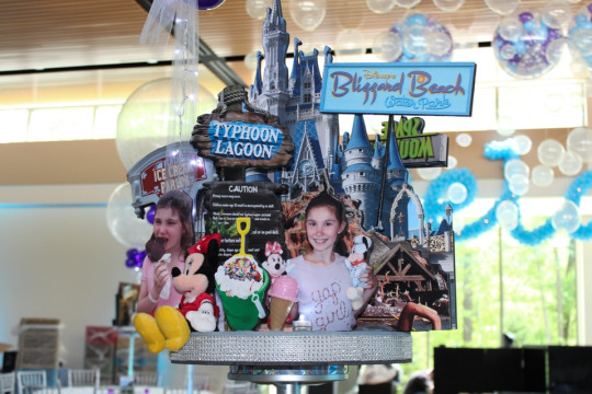Disney Diorama Centerpiece with Photo Cutouts & Props for Resorts Themed Bat Mitzvah