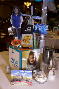 Amsterdam Travel Themed Centerpiece on Custom Photo Cube with Cut Outs and Country Inspired Elements