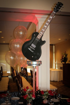 Music Themed Bar Mitzvah with Guitar Centerpieces