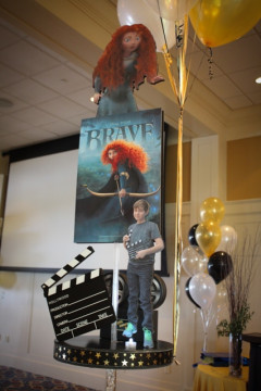 Movie Themed Centerpiece with Cutout Photos & Clapboards