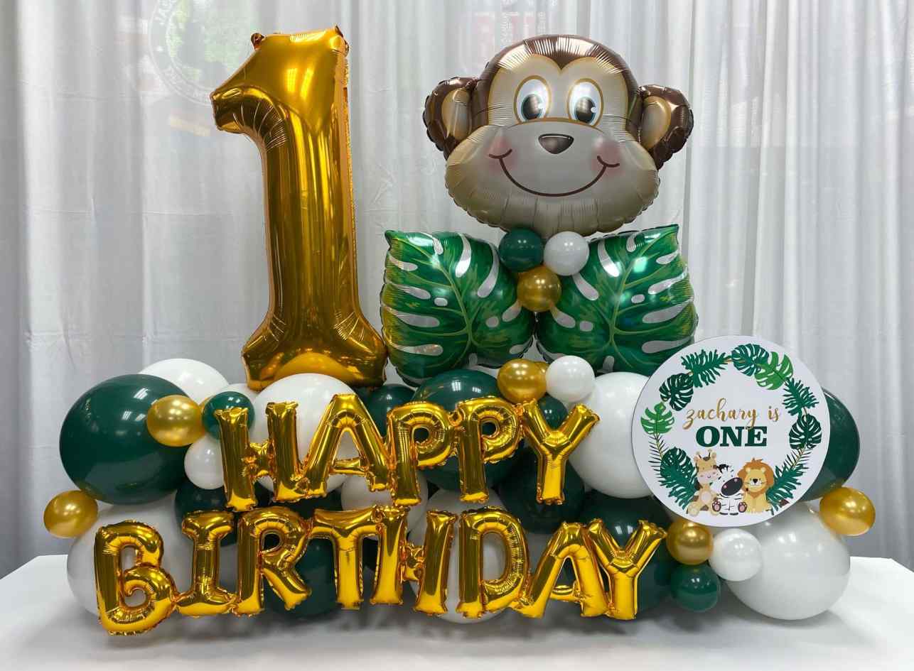 1 Set One Balloon Boxes 1st Birthday Blocks Party Decor First