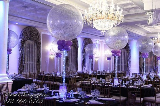 LED Aqua Gems Centerpiece with Sparkle Balloons at Primavera Regency, NJ