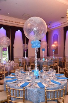 LED Sparkle Balloon & Aqua Gem Centerpiece