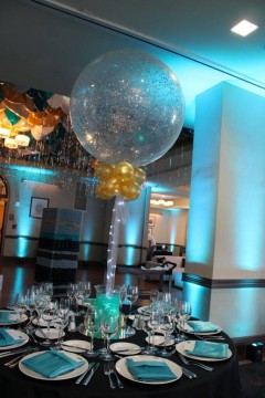 LED Sparkle Balloon & Aqua Gem Centerpiece