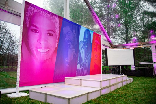 Custom LED Mural for 40th Birthday in Outdoor Tent