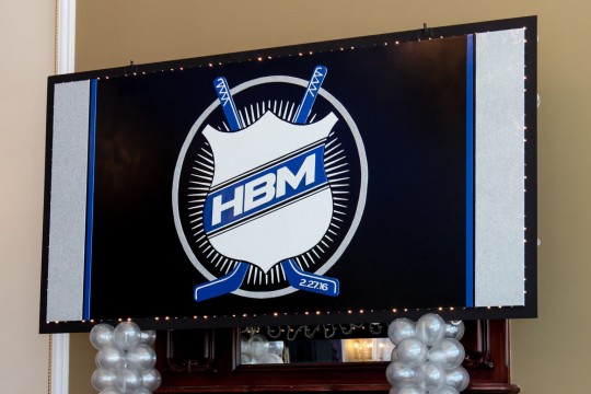 Hockey Themed Bar Mitzvah Backdrop with Custom Logo
