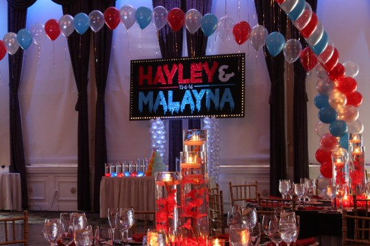 Fire & Ice Themed Bnot Mitzvah with Custom Logo Backdrop & Lights
