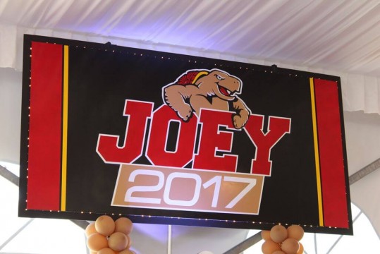 Maryland Terps Themed Backdrop with Custom Logo for Graduation Party