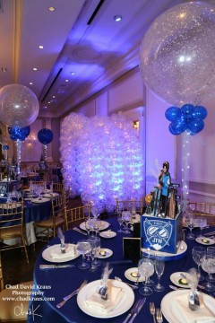 Winter Tunnel for Ski Themed Bar Mitzvah with LED Lighting