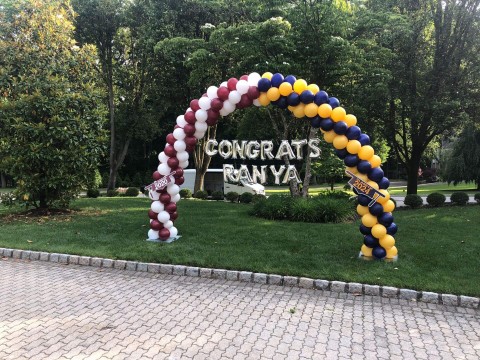 Balloon Arch with Custom Lettering for Graduation
