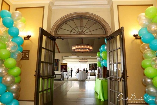 Entrance Balloon Columns with Lights for Bat Mitzvah
