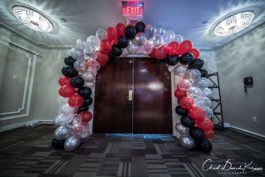 Bar Mitzvah Balloon Arch Entrance with Lights