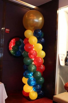 Circus Themed First Birthday Balloon Column with Lights
