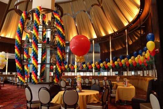 Balloon Garlands with Lights for Circus Themed First Birthday