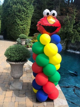 Elmo Balloon Column for Sesame Street First Birthday