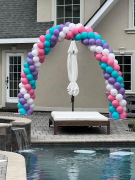 Pastel Colored Balloon Arch for Outdoor Party