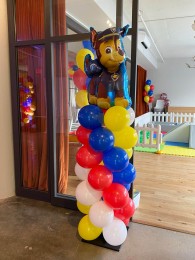 Paw Patrol Themed Balloon Column for First Birthday Party