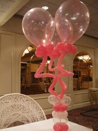 Set of 3 Pink Sparkle Balloons Centerpiece