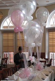 Cross Balloons in Balloons Centerpiece for Communion or Christening