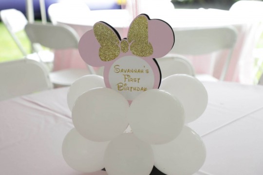 Minnie Themed Balloon Base with Custom Logo