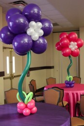 Pink & Purple Flower Balloon Centerpiece