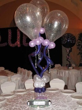 Purple & Lavender Funky Sparkle Balloon Centerpiece