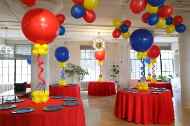 Paw Patrol Balloon Centerpiece with Custom Logo Base for First Birthday Party