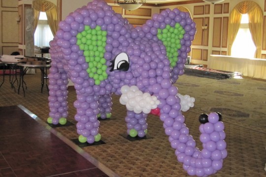 Purple Balloon Elephant Sculpture