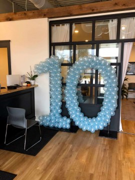 Number 10 Balloon Sculpture for Company Anniversary