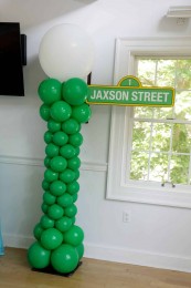 Custom Sesame Street Theme Balloon Column for First Birthday Party