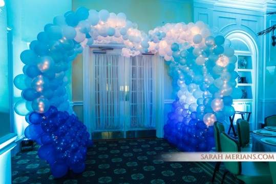Balloon Waves Sculpture Entry Tunnel with Lights