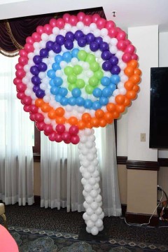 Whirly Pop Balloon Sculpture for Candy Themed Bat Mitzvah