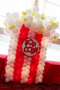 Popcorn Balloon Sculpture for Circus Themed First Birthday
