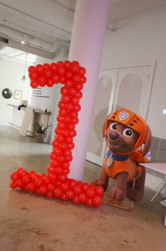 Number 1 Balloon Sculpture & Custom Life Size Cut Out for Paw Patrol Party Theme