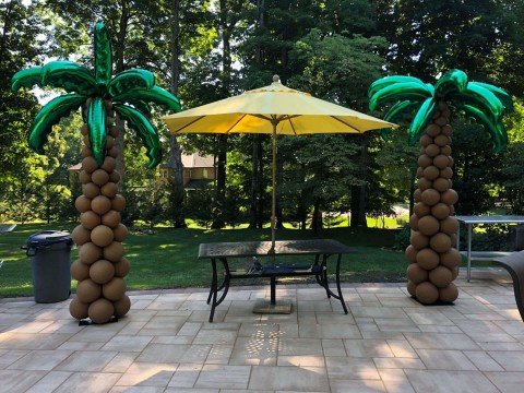 Palm Tree Balloon Sculpture for Backyard Baby Shower