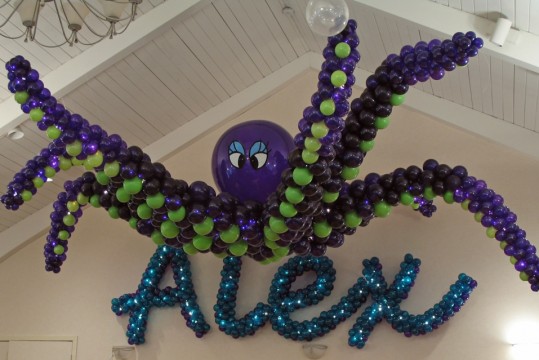 Octopus Balloon Sculpture & Name in Balloons